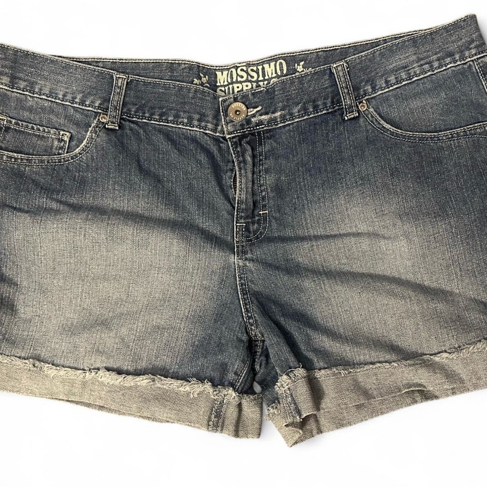 Mossimo Supply Co. Blue Jean Shorts with Faded Distressed Look